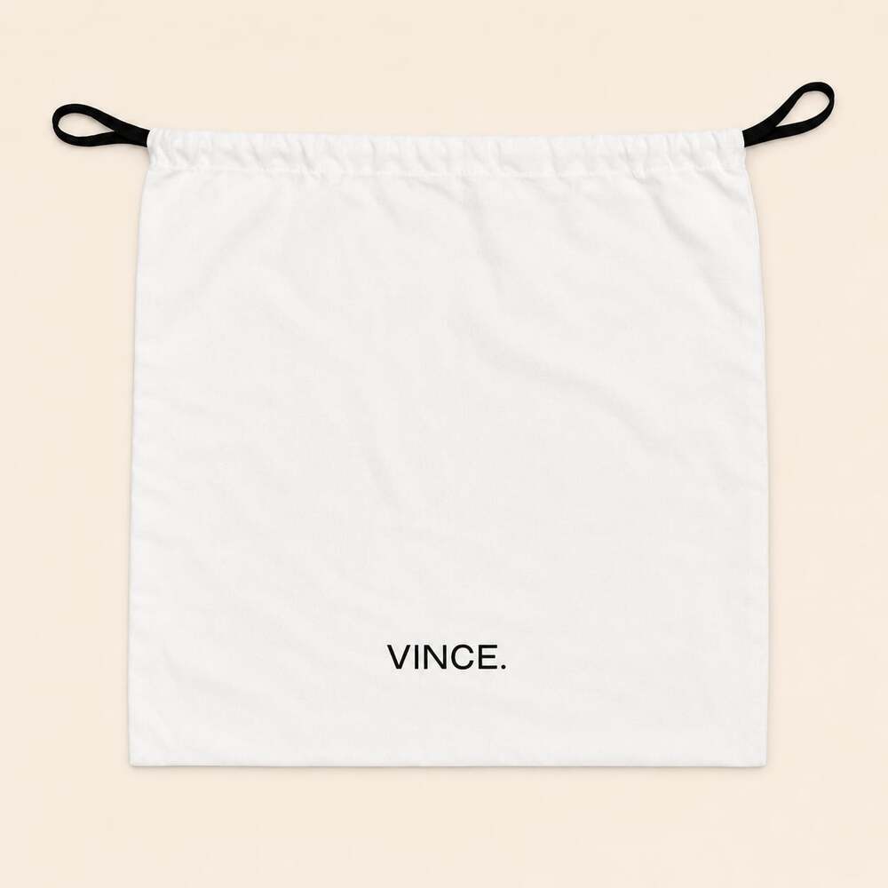 VINCE White Canvas Drawstring Dust Bag Storage Travel Pouch Large